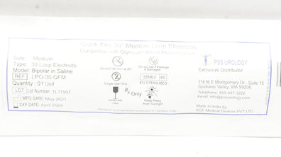 Ace Medical Devices LPO-30-QFM PSS Urology Quick-Fire 30° Loop Electrode, M (x)